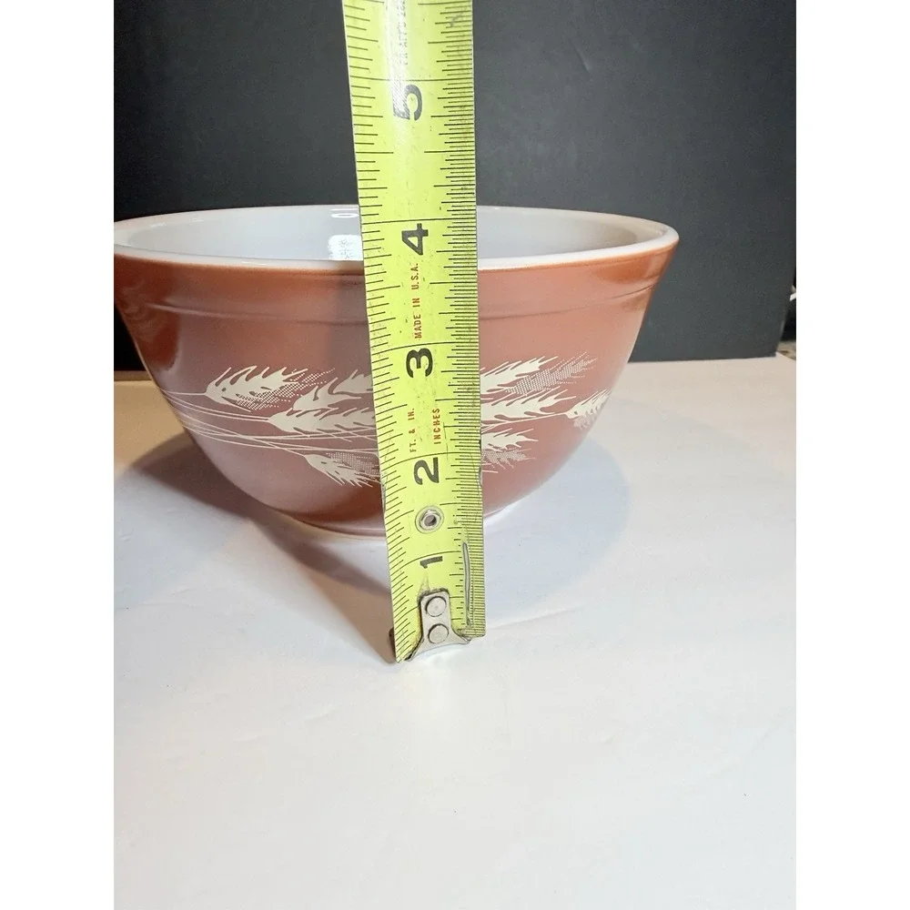 Vintage Pyrex Autumn Harvest Wheat Mixing Bowls Set #402 #403 Nesting Pair